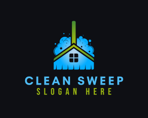 Broom House Cleaning logo design