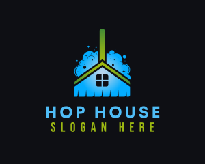 Broom House Cleaning logo design