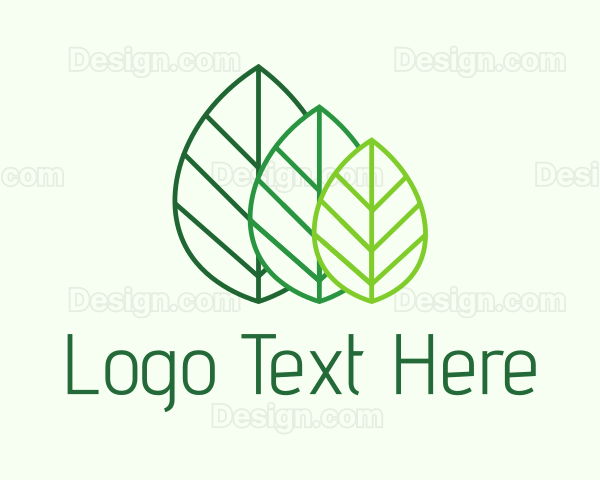 Tea Leaves Line Art Logo