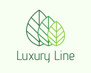 Tea Leaves Line Art logo design