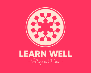 Pink Ornamental Wellness Spa logo design