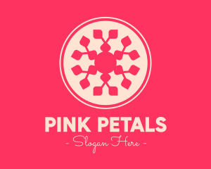 Pink Ornamental Wellness Spa logo design