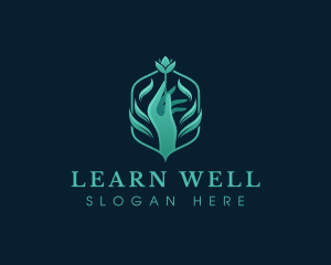 Hand  Flower Wellness logo design