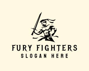 Strong Sword Warrior logo design