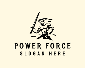 Strong Sword Warrior logo design