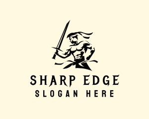 Strong Sword Warrior logo design