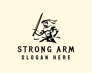 Strong Sword Warrior logo design