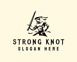 Strong Sword Warrior logo design