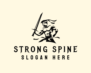 Strong Sword Warrior logo design