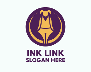 Pen Nib Girl logo design