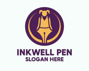 Pen Nib Girl logo design