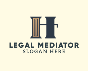 Legal Greek Column Letter H logo design