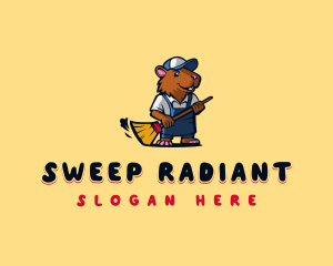 Capybara Sweeping Maintenance logo design