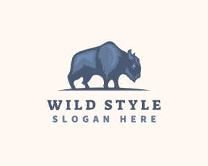 Wild Bison Buffalo logo design