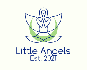 Feminine Yoga Angel  logo design