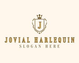 Elegant Crown Shield logo design