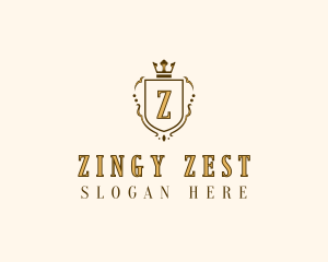 Elegant Crown Shield logo design