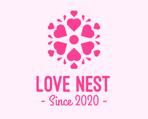 Pink Love Heart Mandala logo design