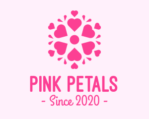 Pink Love Heart Mandala logo design