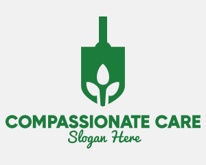 Green Garden Shovel Spade logo design