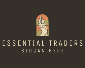 Raised Hand Stained Glass logo design