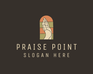 Raised Hand Stained Glass logo design