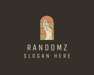 Raised Hand Stained Glass logo design