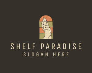 Raised Hand Stained Glass logo design