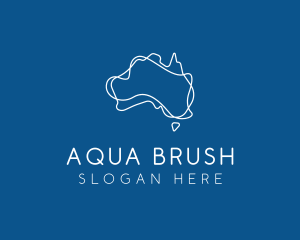 Australia Map Outline logo design