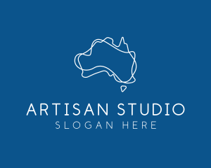 Australia Map Outline logo design