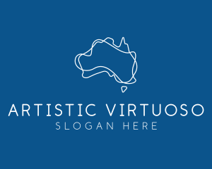 Australia Map Outline logo design