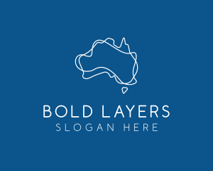 Australia Map Outline logo design