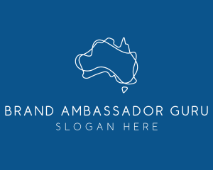 Australia Map Outline logo design