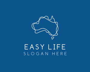 Australia Map Outline logo design