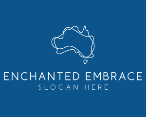 Australia Map Outline logo design