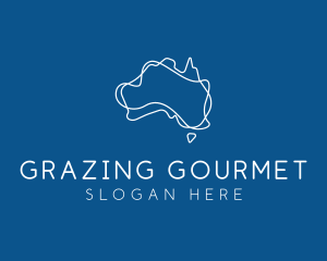 Australia Map Outline logo design