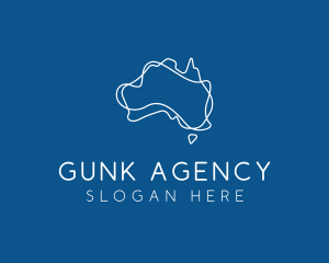 Australia Map Outline logo design