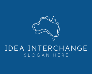 Australia Map Outline logo design