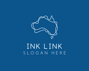 Australia Map Outline logo design