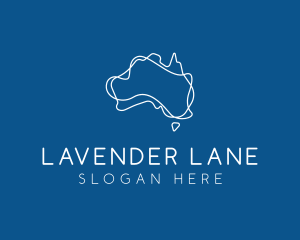 Australia Map Outline logo design