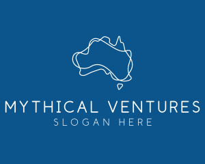 Australia Map Outline logo design