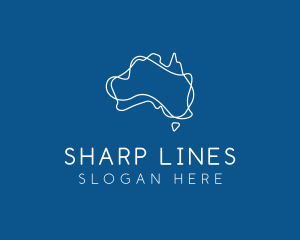 Australia Map Outline logo design