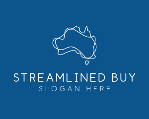 Australia Map Outline logo design