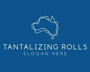 Australia Map Outline logo design