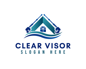 Pressure Washer Home  logo design