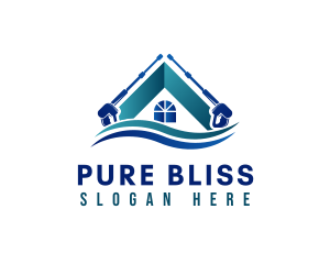 Pressure Washer Home  logo design