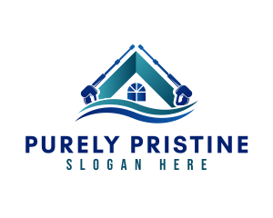 Pressure Washer Home  logo design