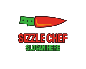 Chili Knife Cooking logo design