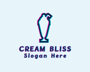 Ice Cream Sundae Anaglyph logo design