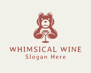 Wine Bear Sommelier logo design